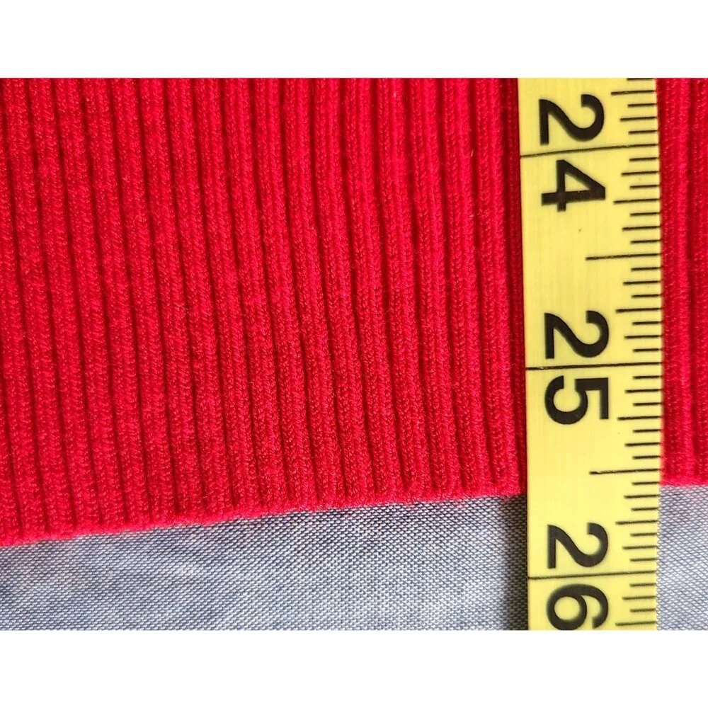 Joseph A. Womens Size 1X Cardigan Red 3/4 Sleeve Button-Front Sweater - Picture 9 of 9
